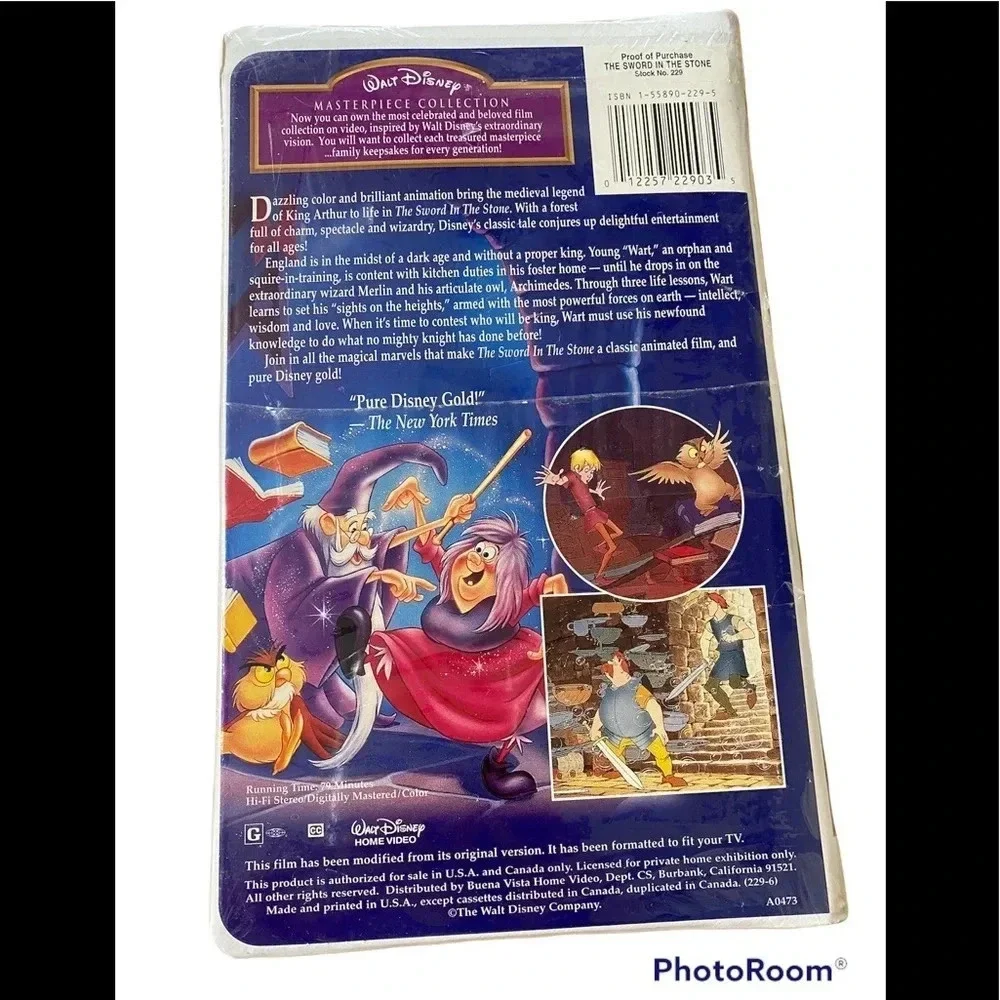 New Sealed in Plastic Walt Disney Masterpiece Collection Sword in The St…